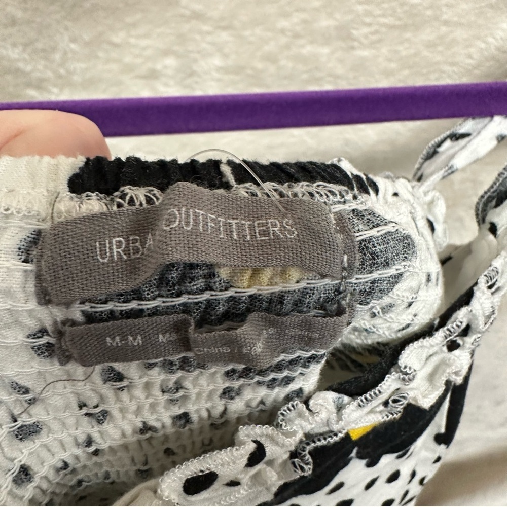 UO urban outfitters Remy Linen Ruffle Square Neck Midi Dress Daisy print medium - Picture 12 of 12